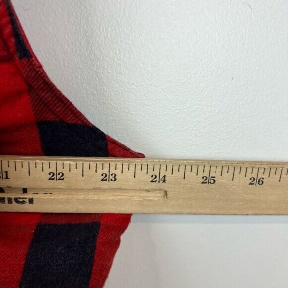 Vintage Hunters Club Men’s Large Buffalo Plaid Red Blue Full Zip Vest Jacket - Picture 9 of 13